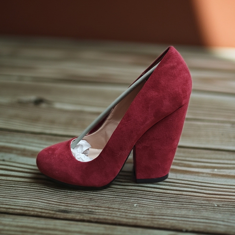 Elegant Cupid Burgundy Suede Women's Heels